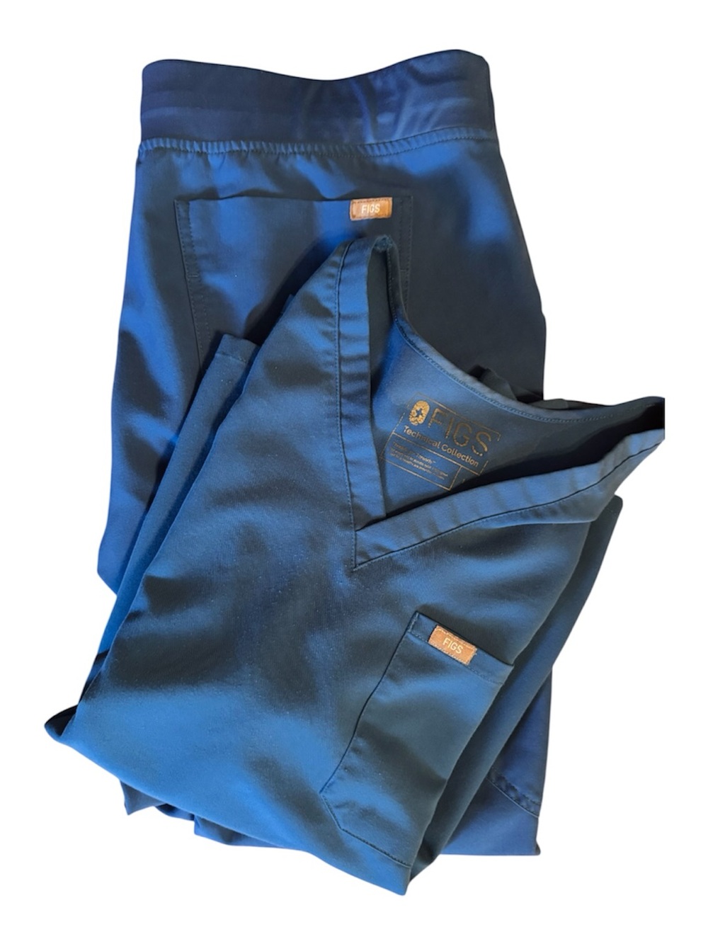 FIGS Technical Collection Scrub Set Royal Blue Size Large Jogger Top Combo